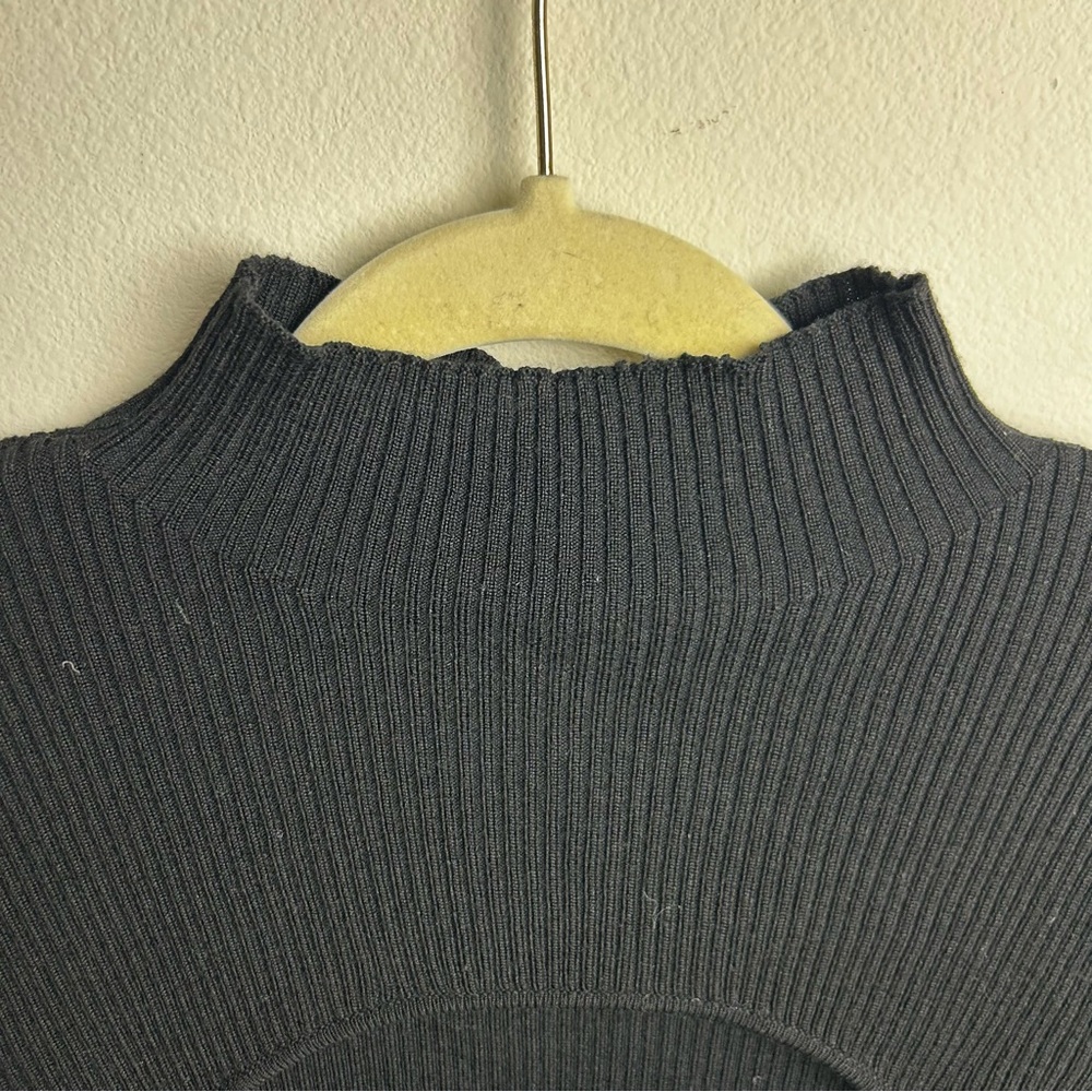 NWT Joe's Jeans Wool blend Riya sweater long-sleeve mock neck jet black size: M - Picture 6 of 12